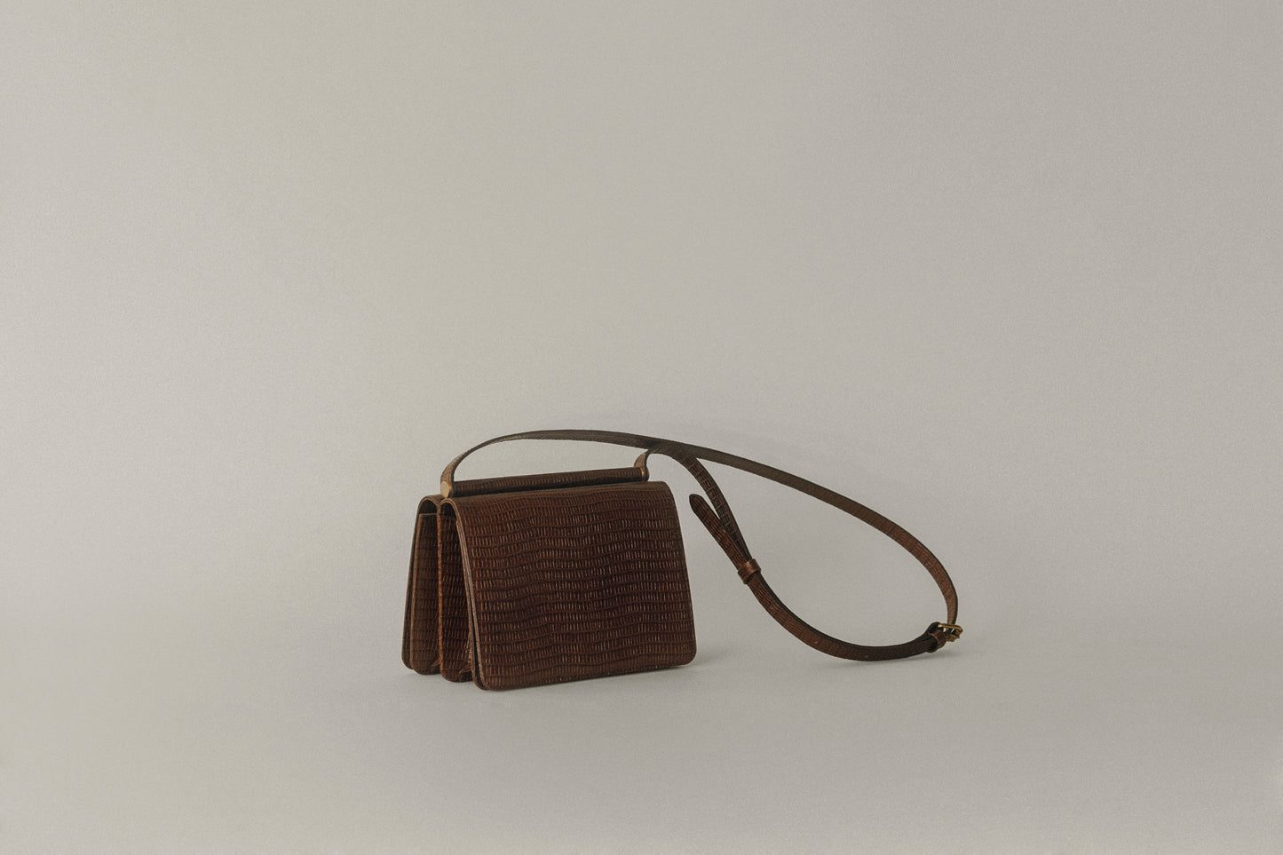SAC PAUMELLE MINI LIZARD CHOCOLATE