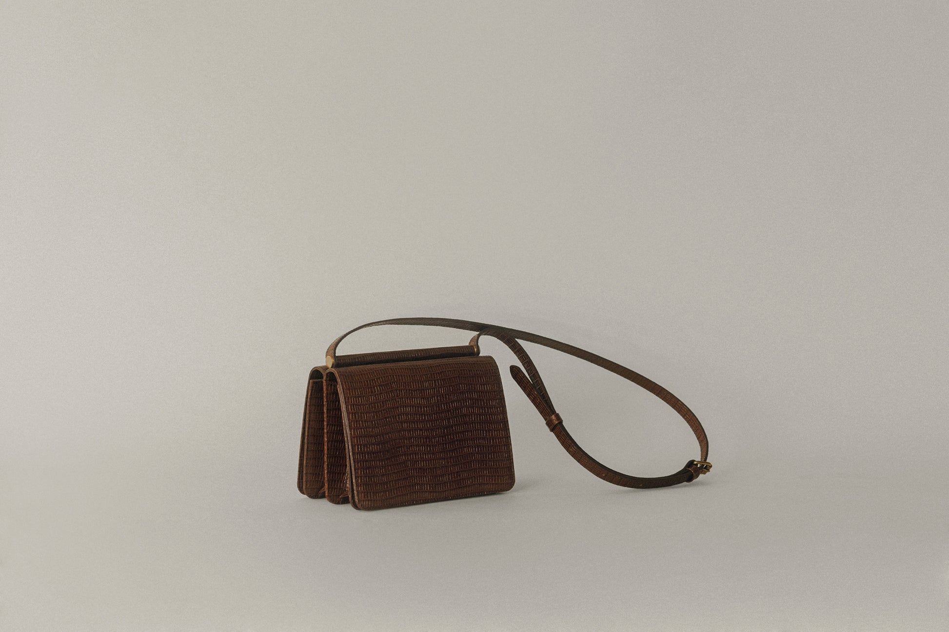 SAC PAUMELLE MINI LIZARD CHOCOLATE