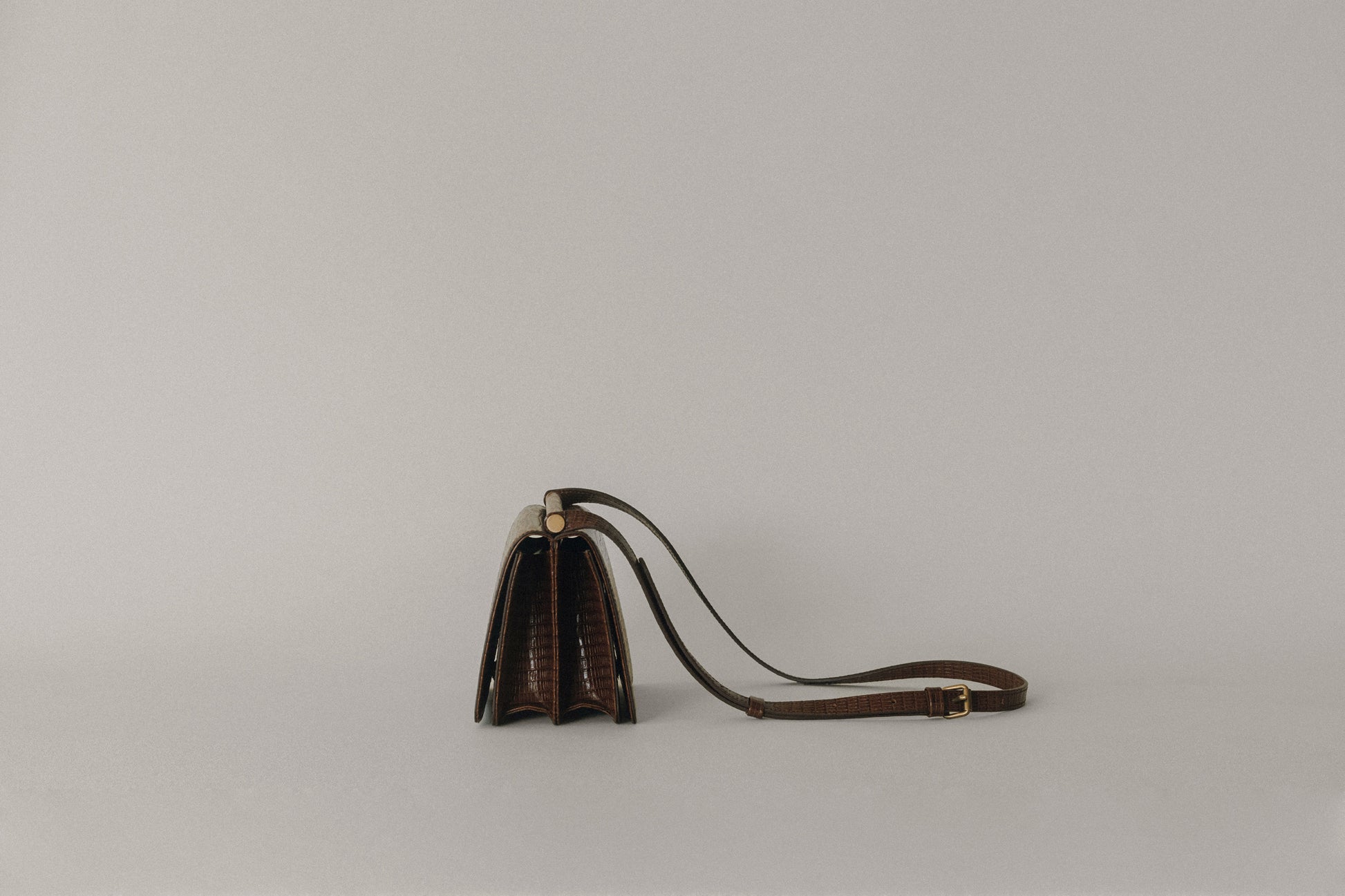 SAC PAUMELLE MINI LIZARD CHOCOLATE