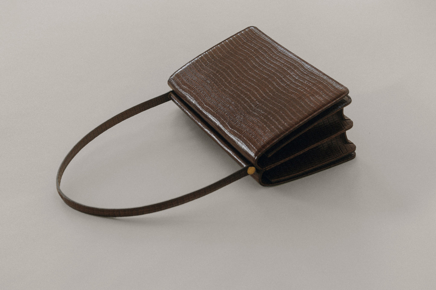 SAC PAUMELLE LIZARD CHOCOLATE
