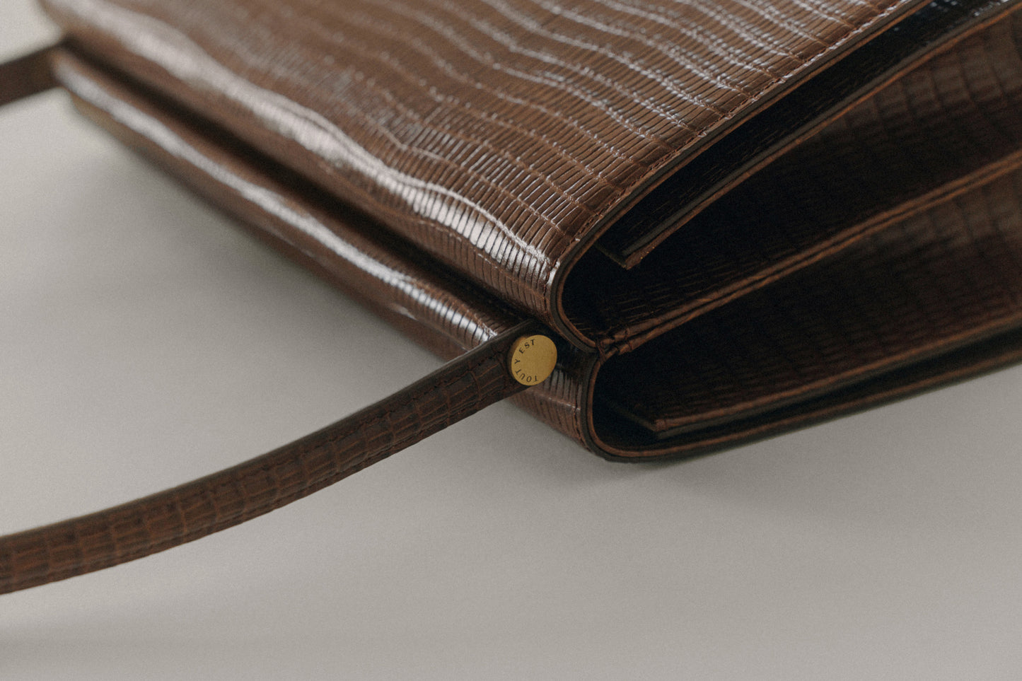 SAC PAUMELLE LIZARD CHOCOLATE