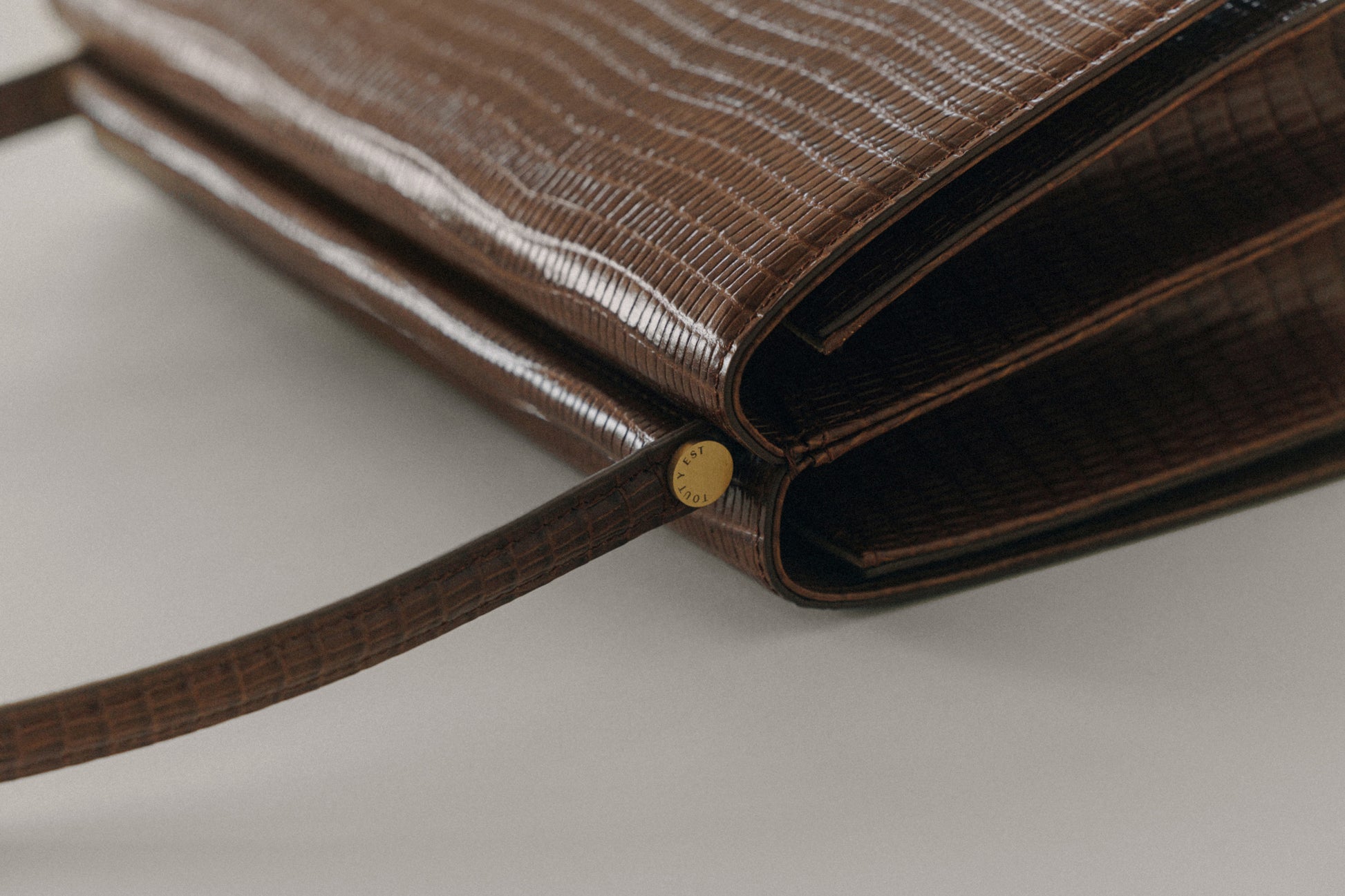 SAC PAUMELLE LIZARD CHOCOLATE