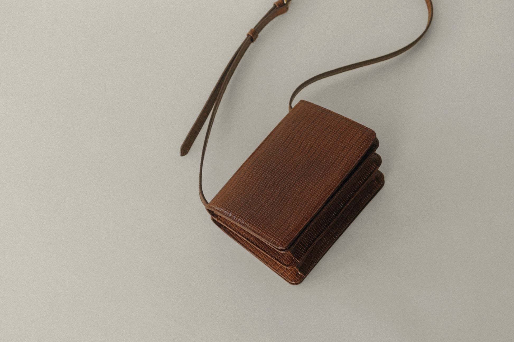SAC PAUMELLE MINI LIZARD CHOCOLATE