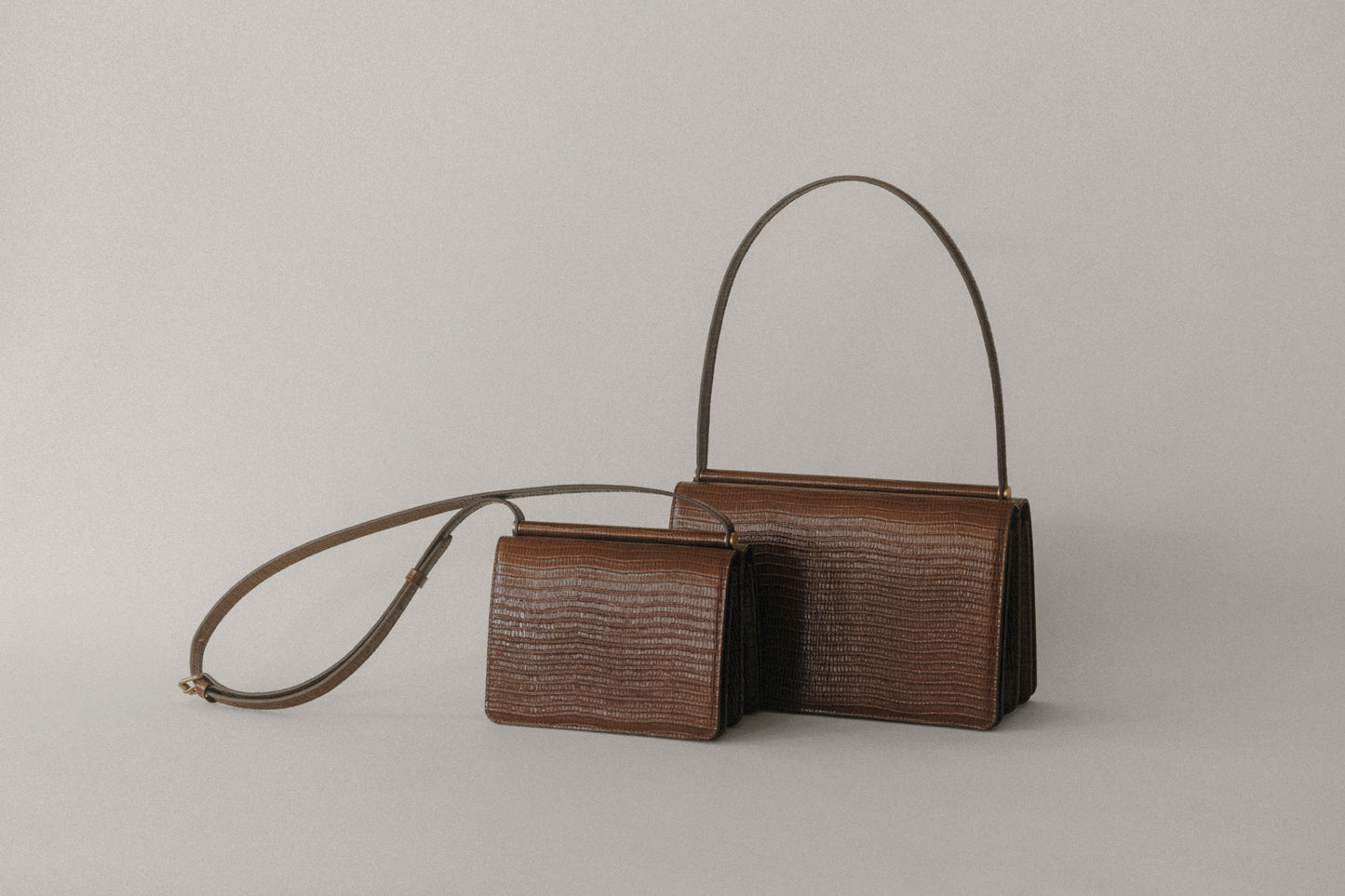 SAC PAUMELLE LIZARD CHOCOLATE