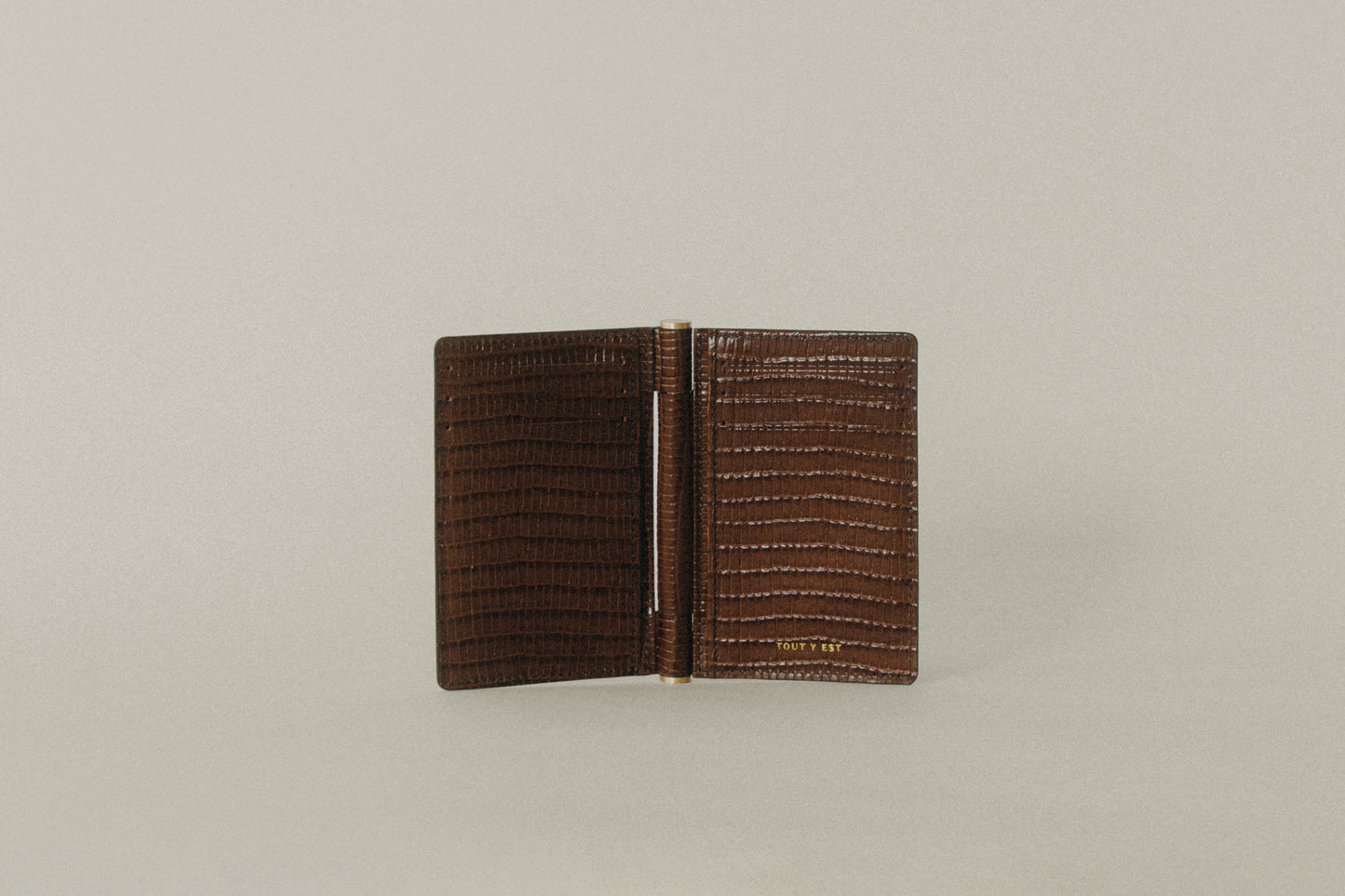 PORTE CARTES PAUMELLE LIZARD CHOCOLATE