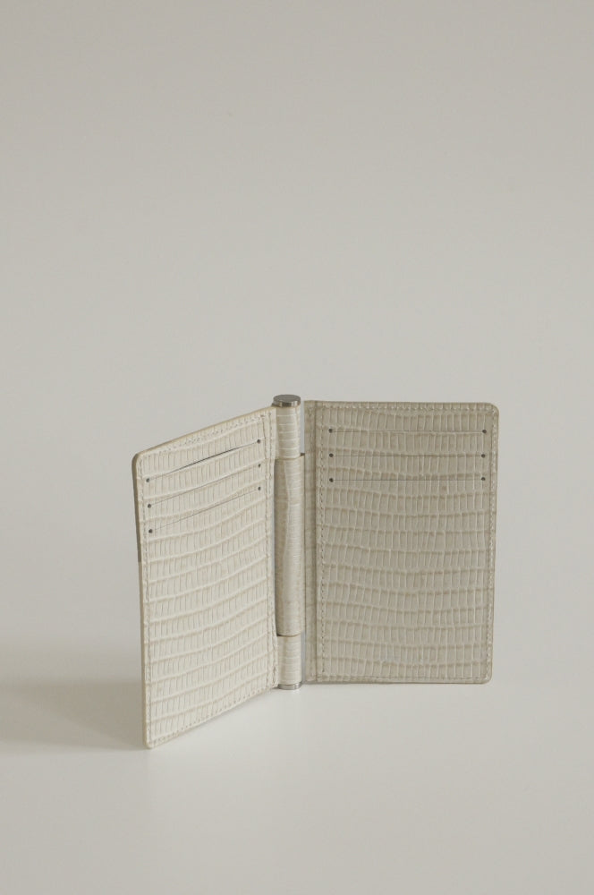 PORTE CARTES PAUMELLE LIZARD WHITE