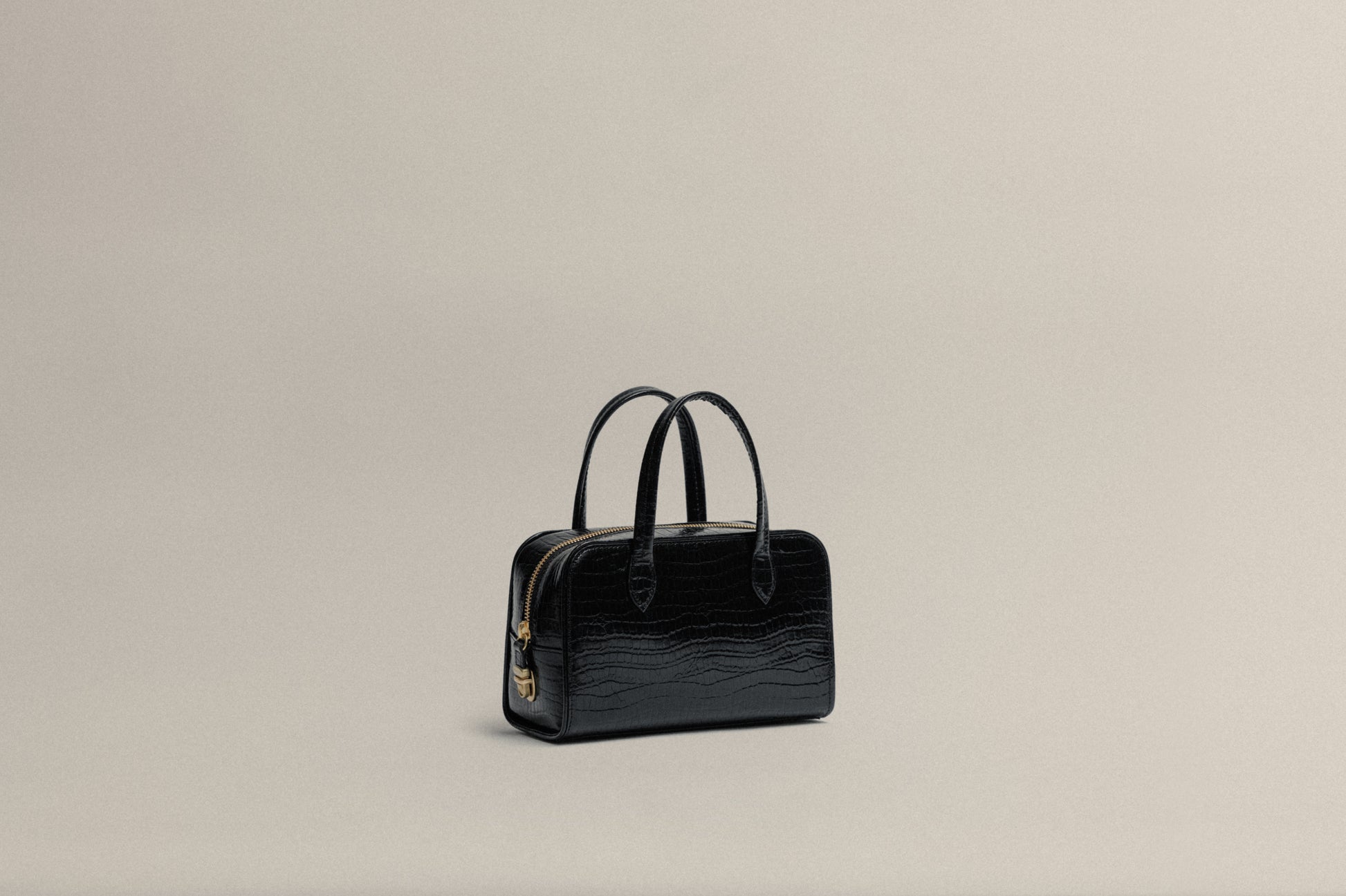 SAC LOQUET MINI CROCO BLACK