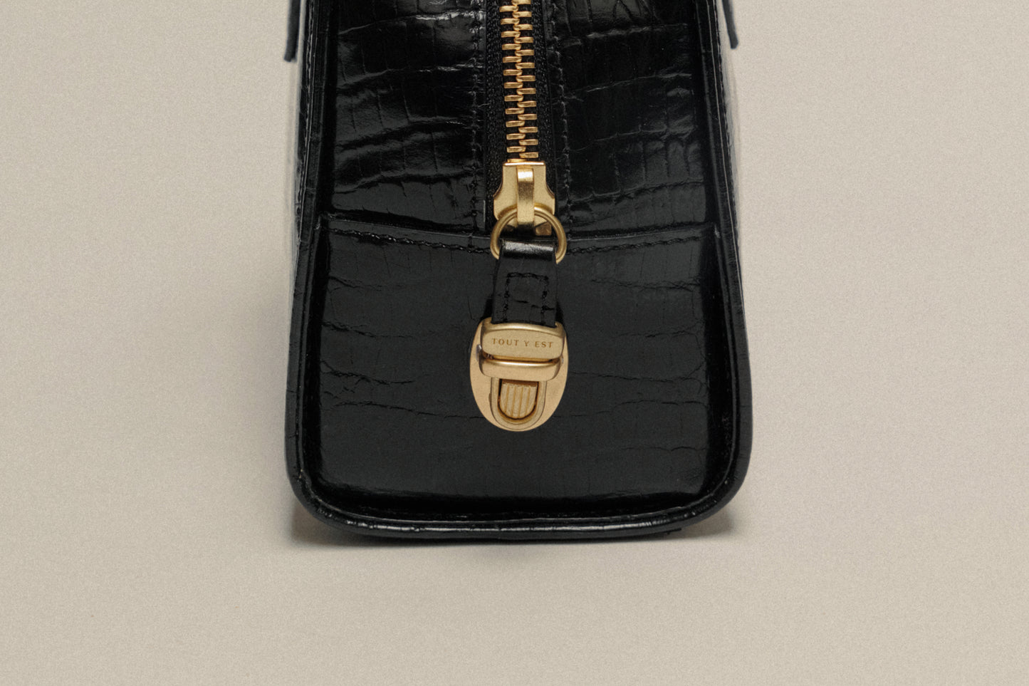SAC LOQUET MINI CROCO BLACK