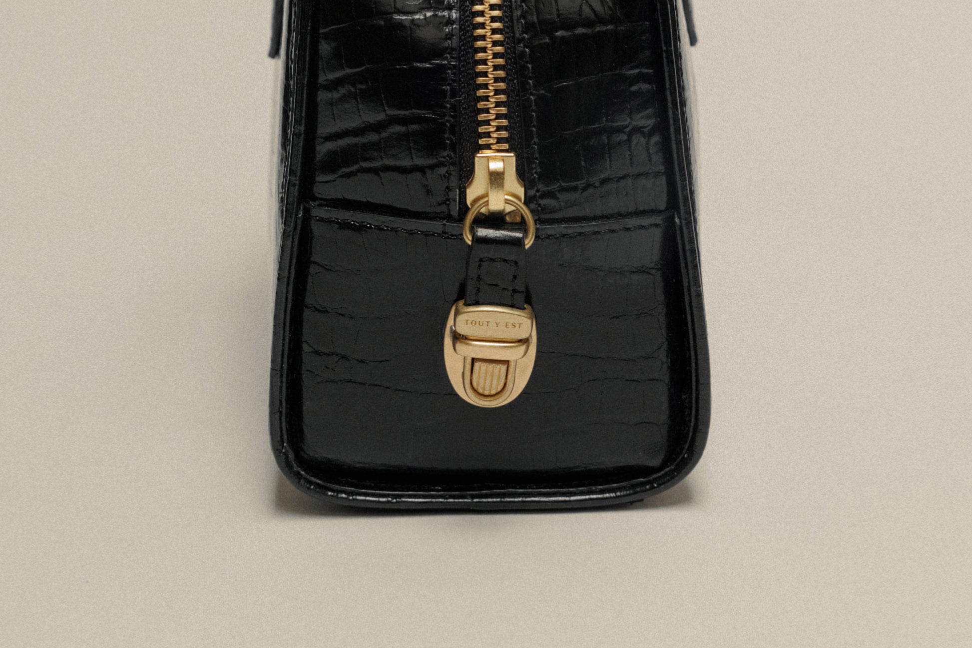 SAC LOQUET MINI CROCO BLACK