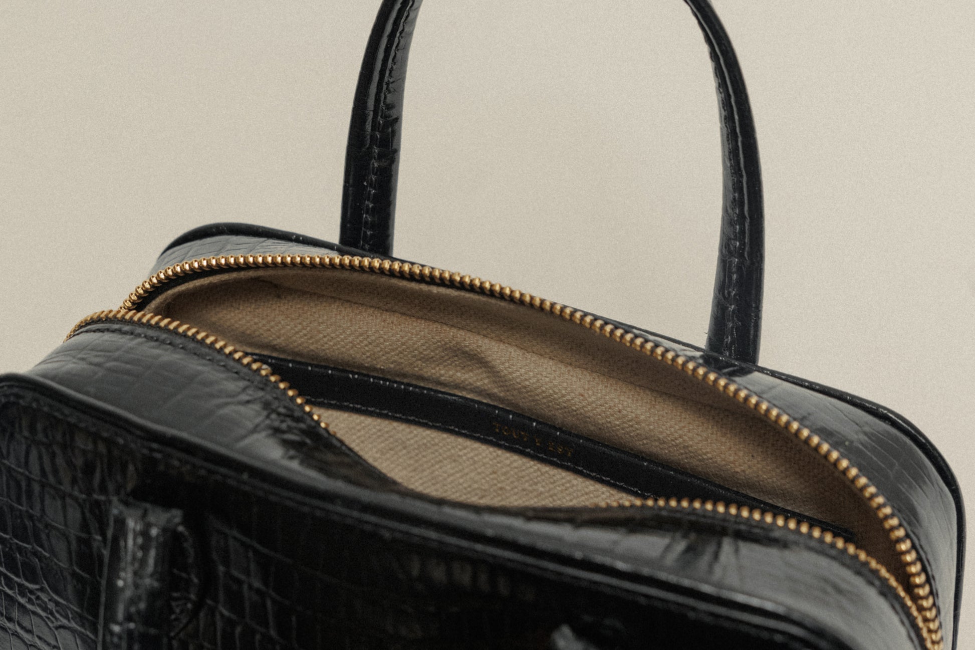 SAC LOQUET MINI CROCO BLACK