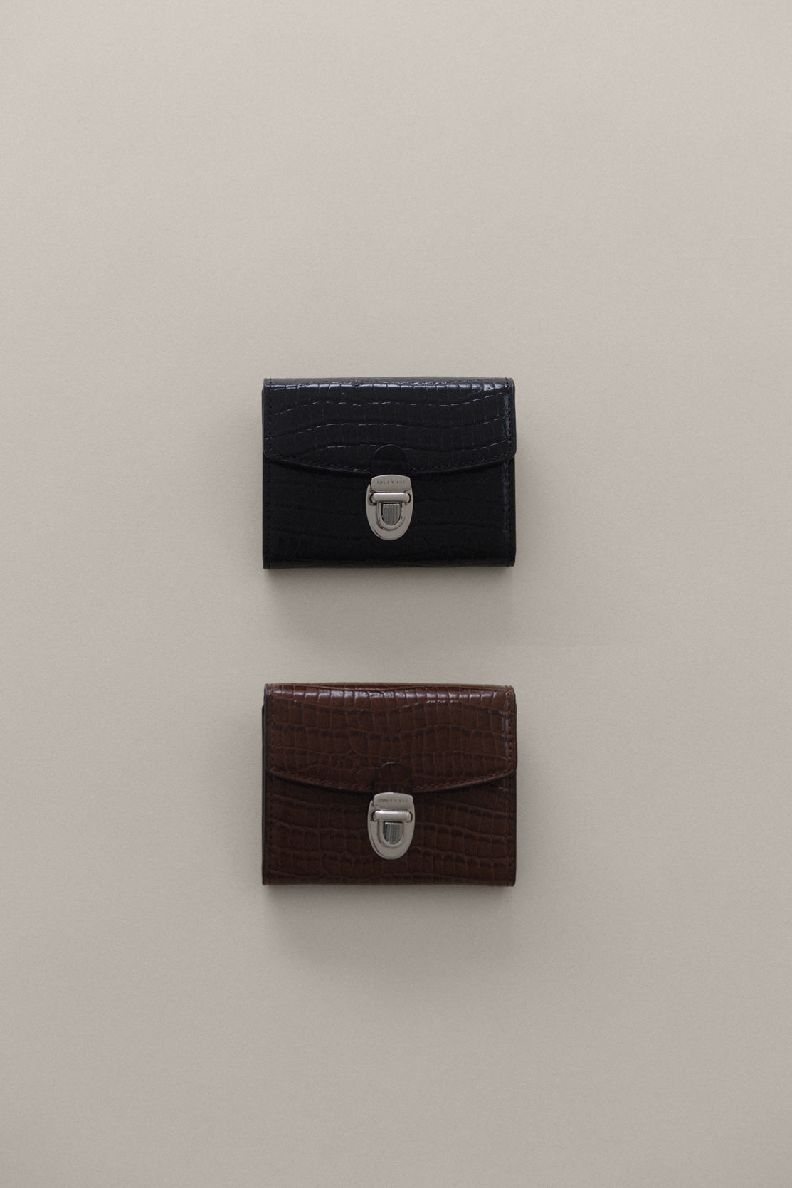 PORTE CARTES LOQUET CROCO BROWN