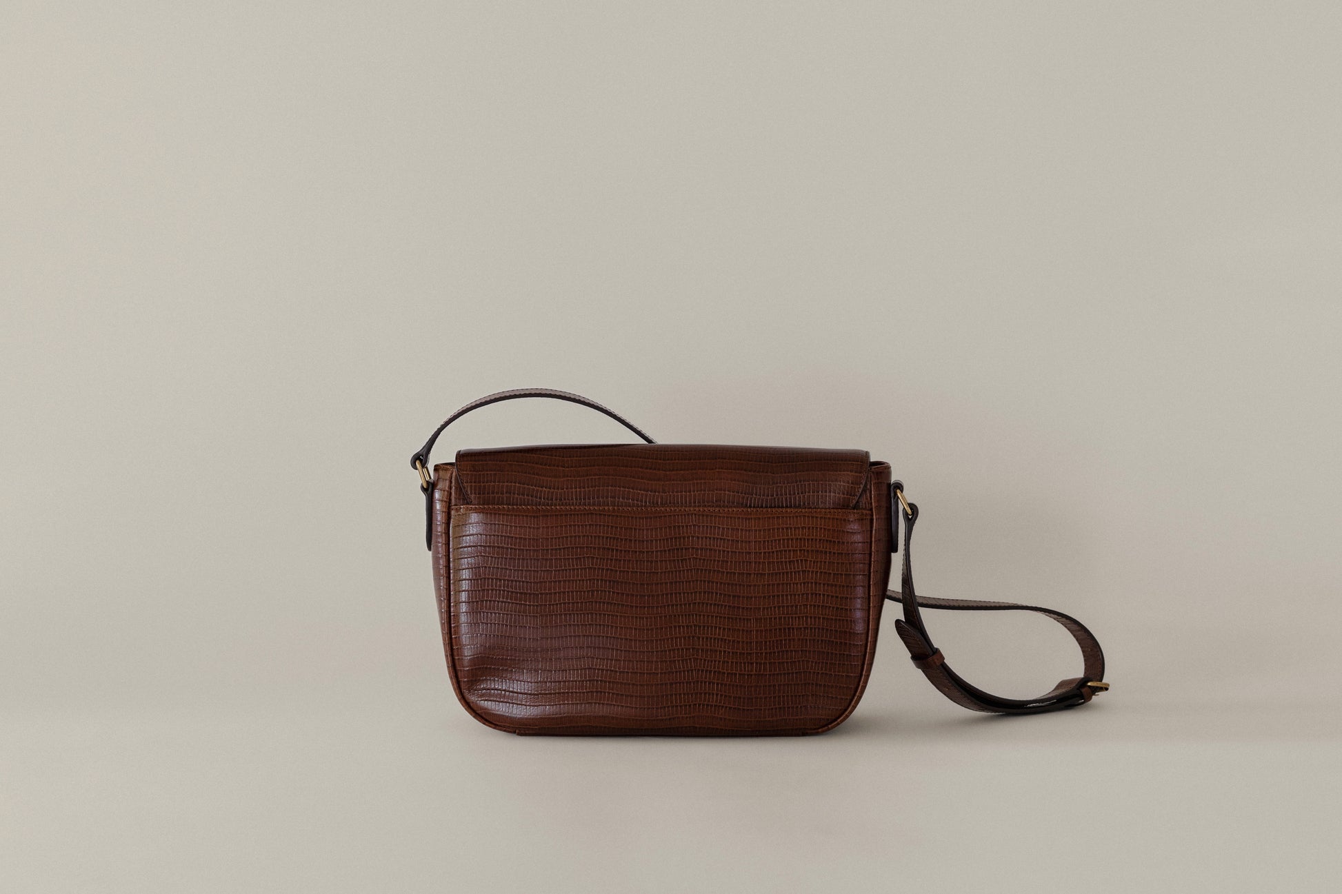 SAC CABILLOT SMALL LIZARD MARRON