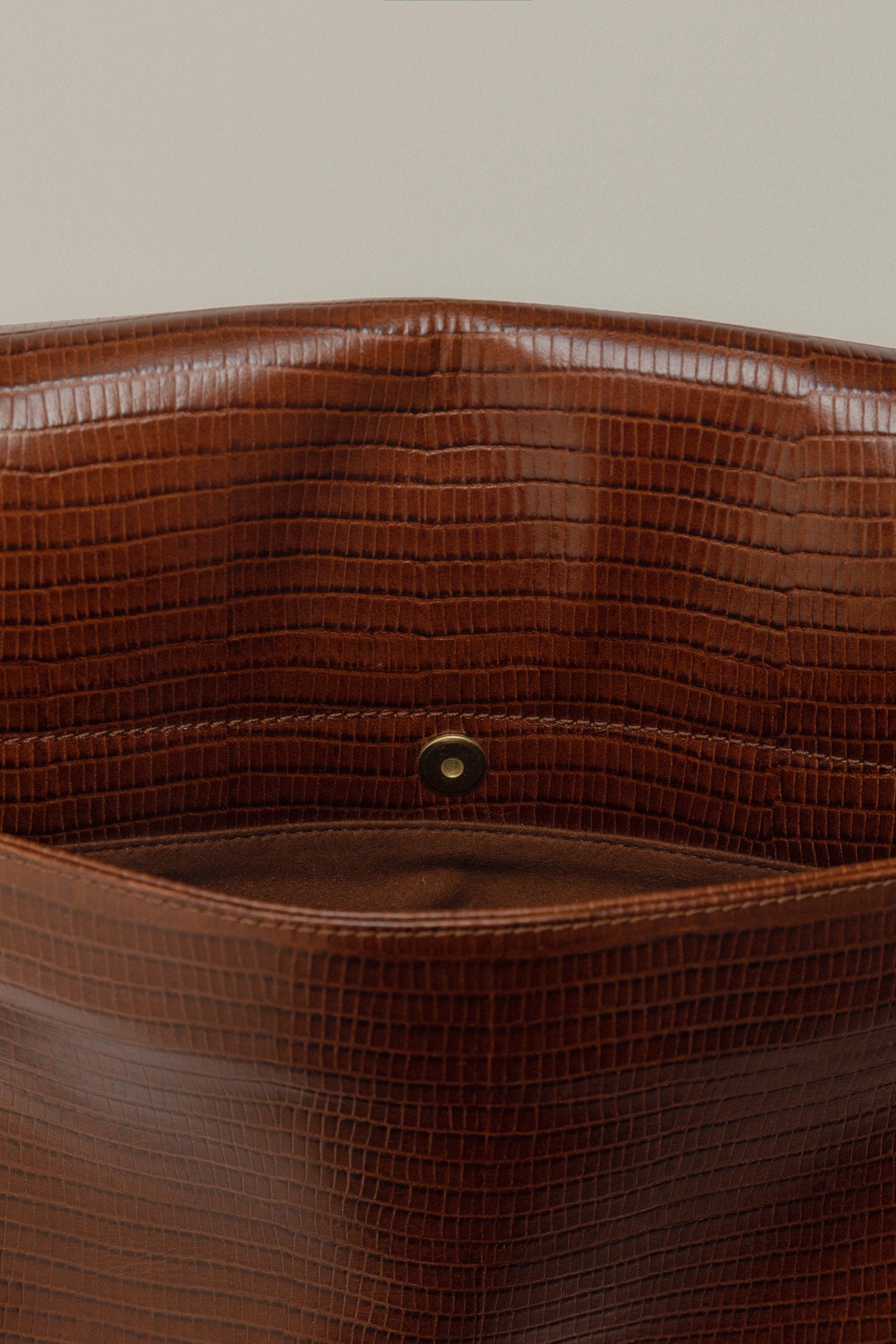 SAC CABILLOT SMALL LIZARD MARRON