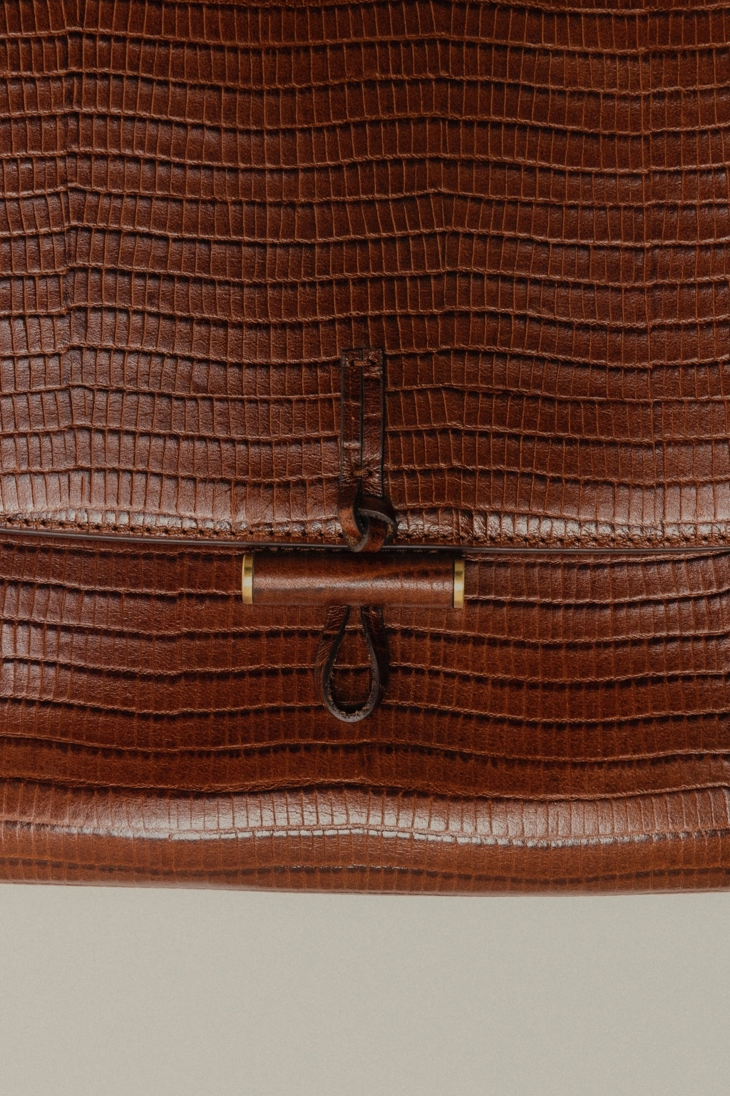 SAC CABILLOT SMALL LIZARD MARRON