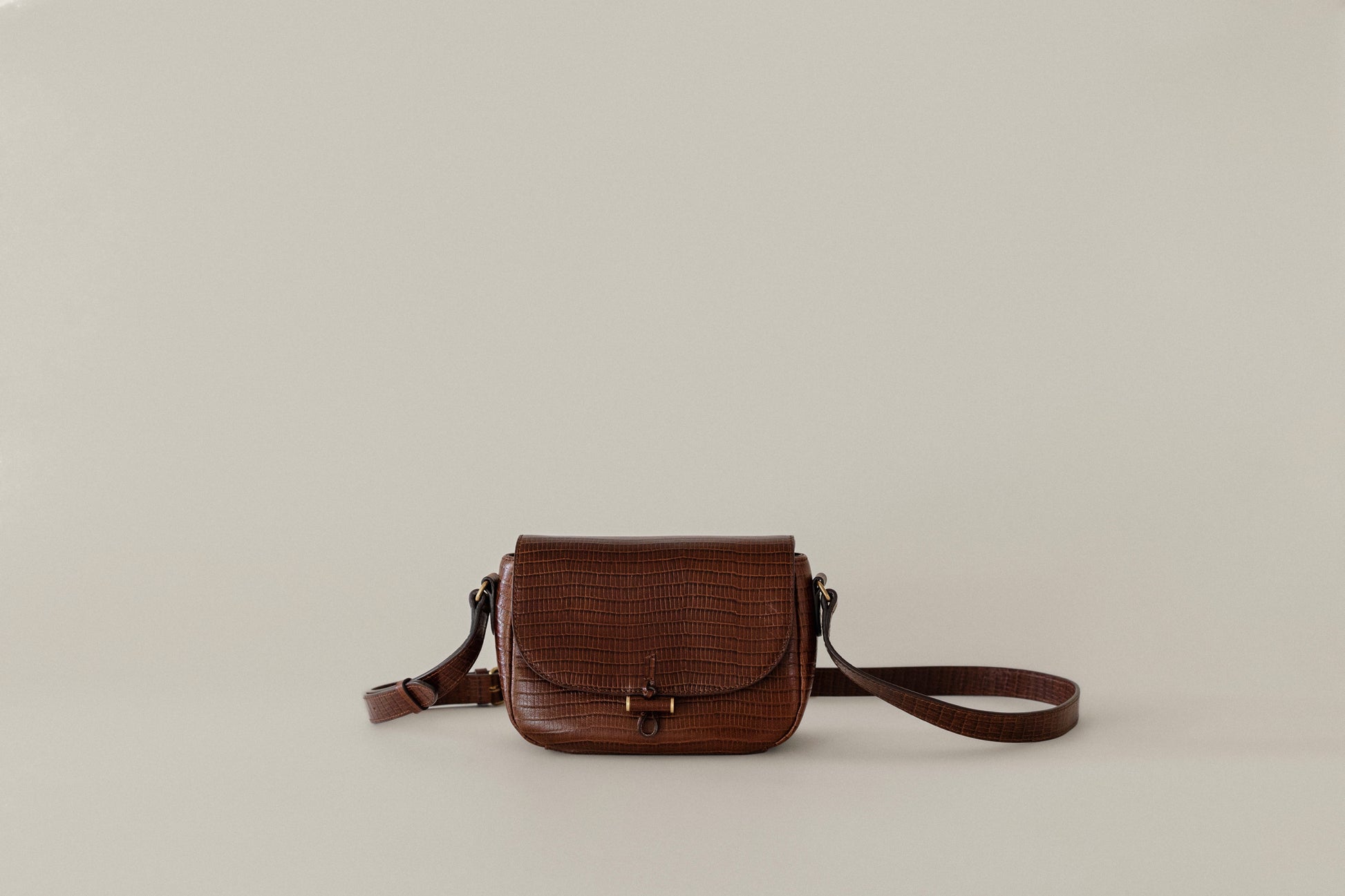 SAC CABILLOT MINI LIZARD MARRON
