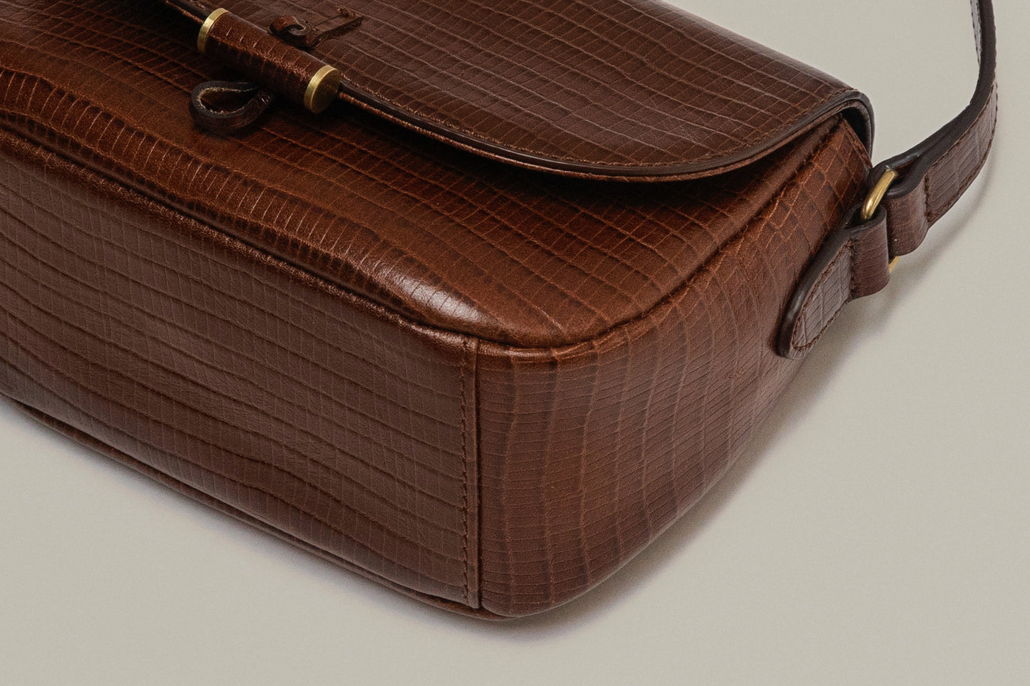SAC CABILLOT MINI LIZARD MARRON