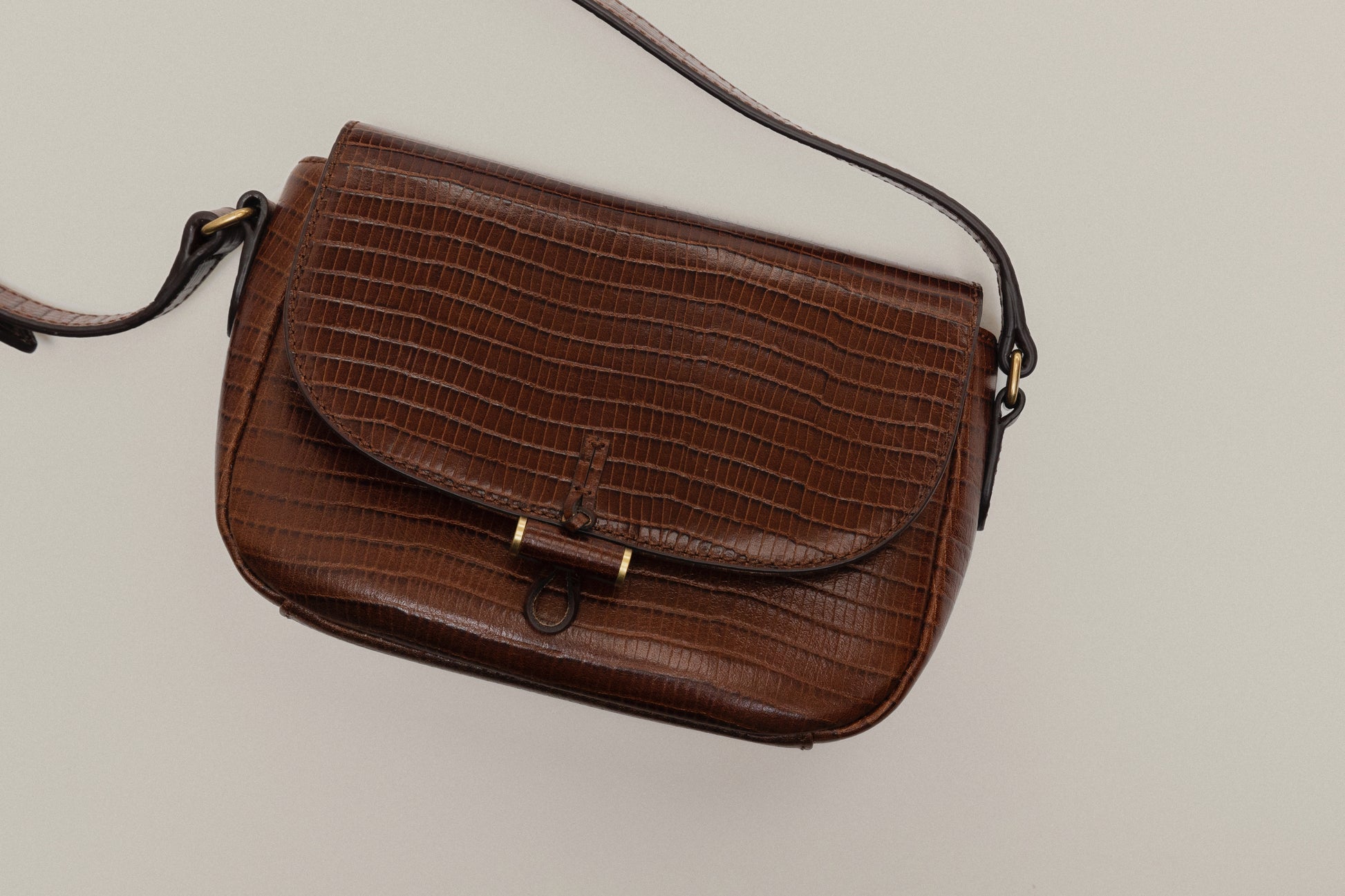 SAC CABILLOT MINI LIZARD MARRON