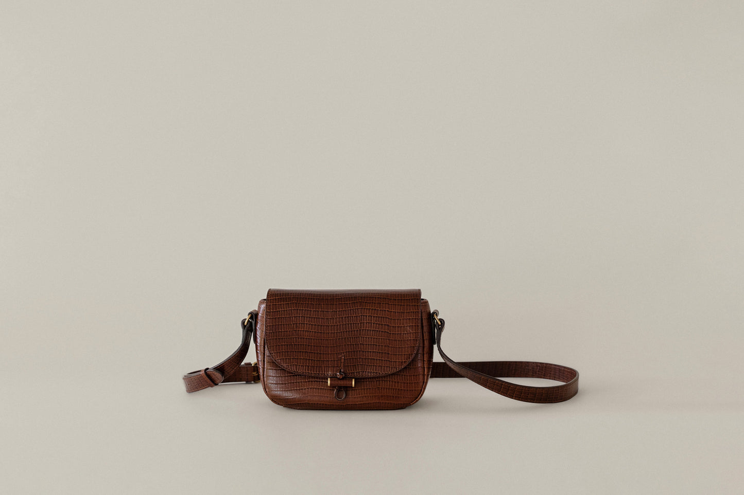 SAC CABILLOT MINI LIZARD MARRON