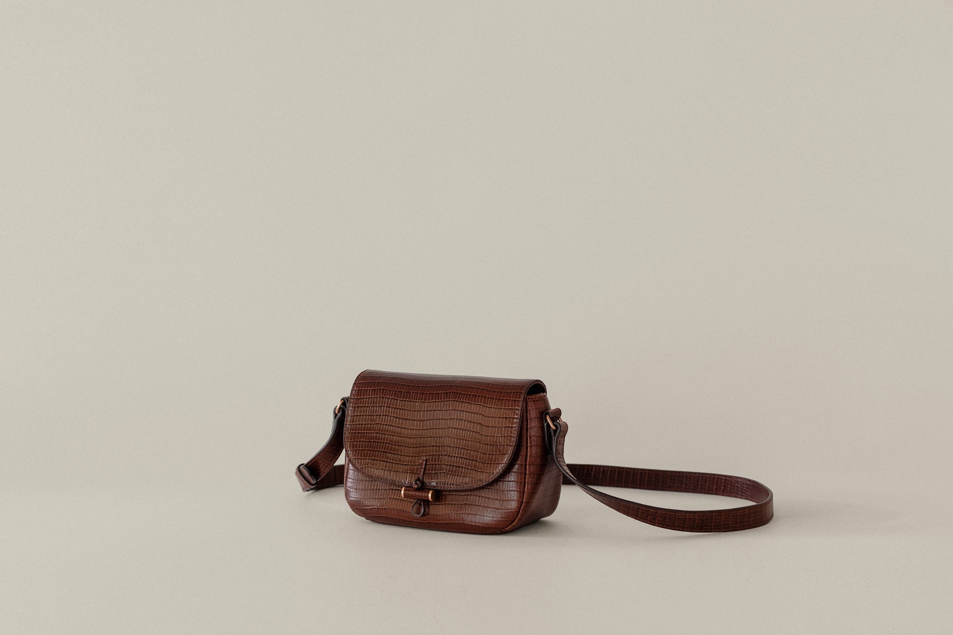 SAC CABILLOT MINI LIZARD MARRON
