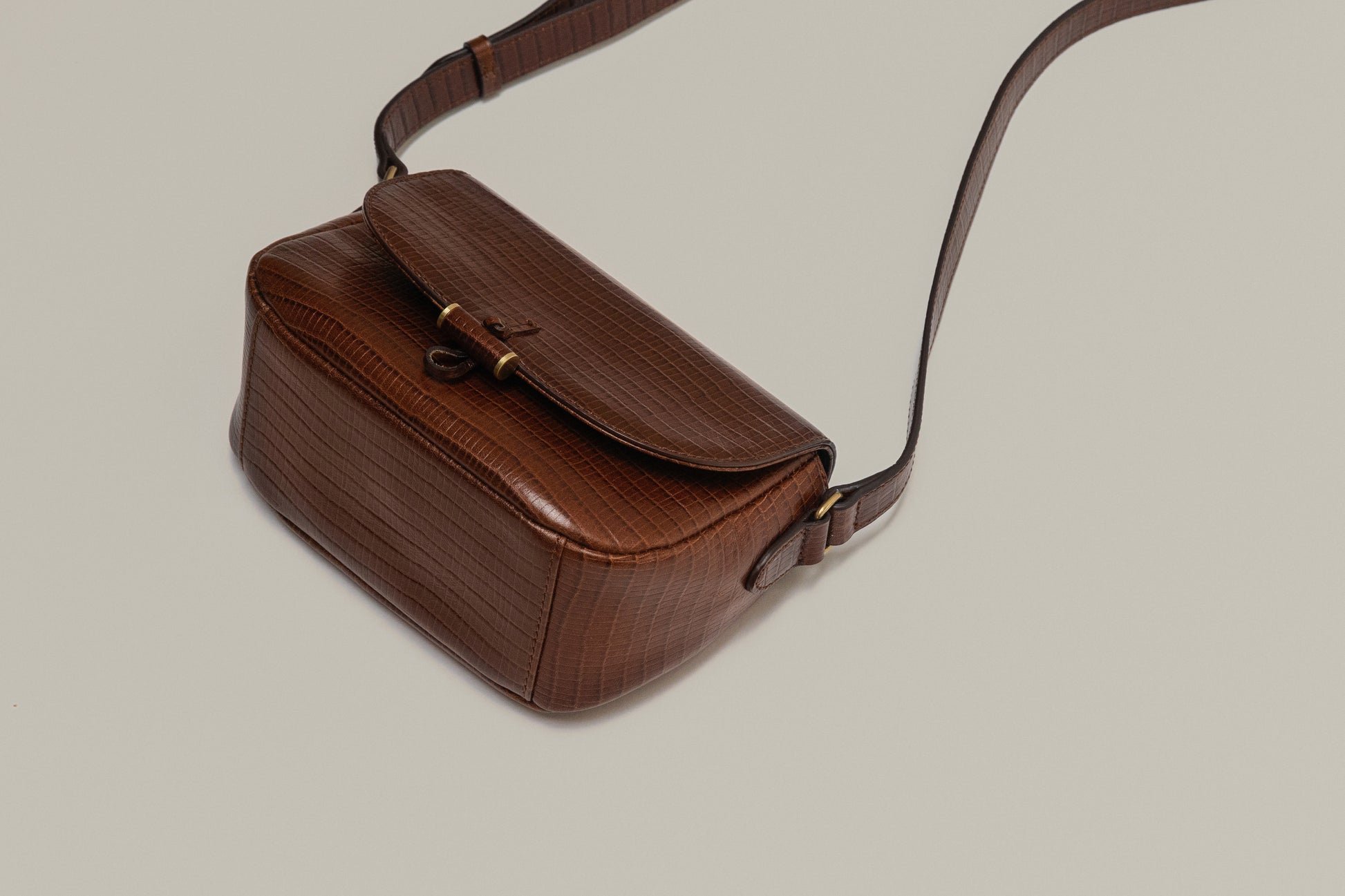 SAC CABILLOT MINI LIZARD MARRON