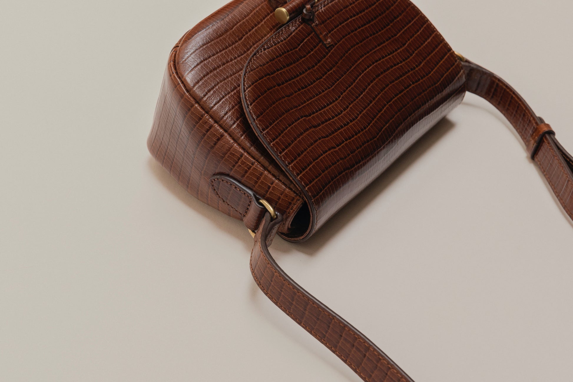 SAC CABILLOT MINI LIZARD MARRON