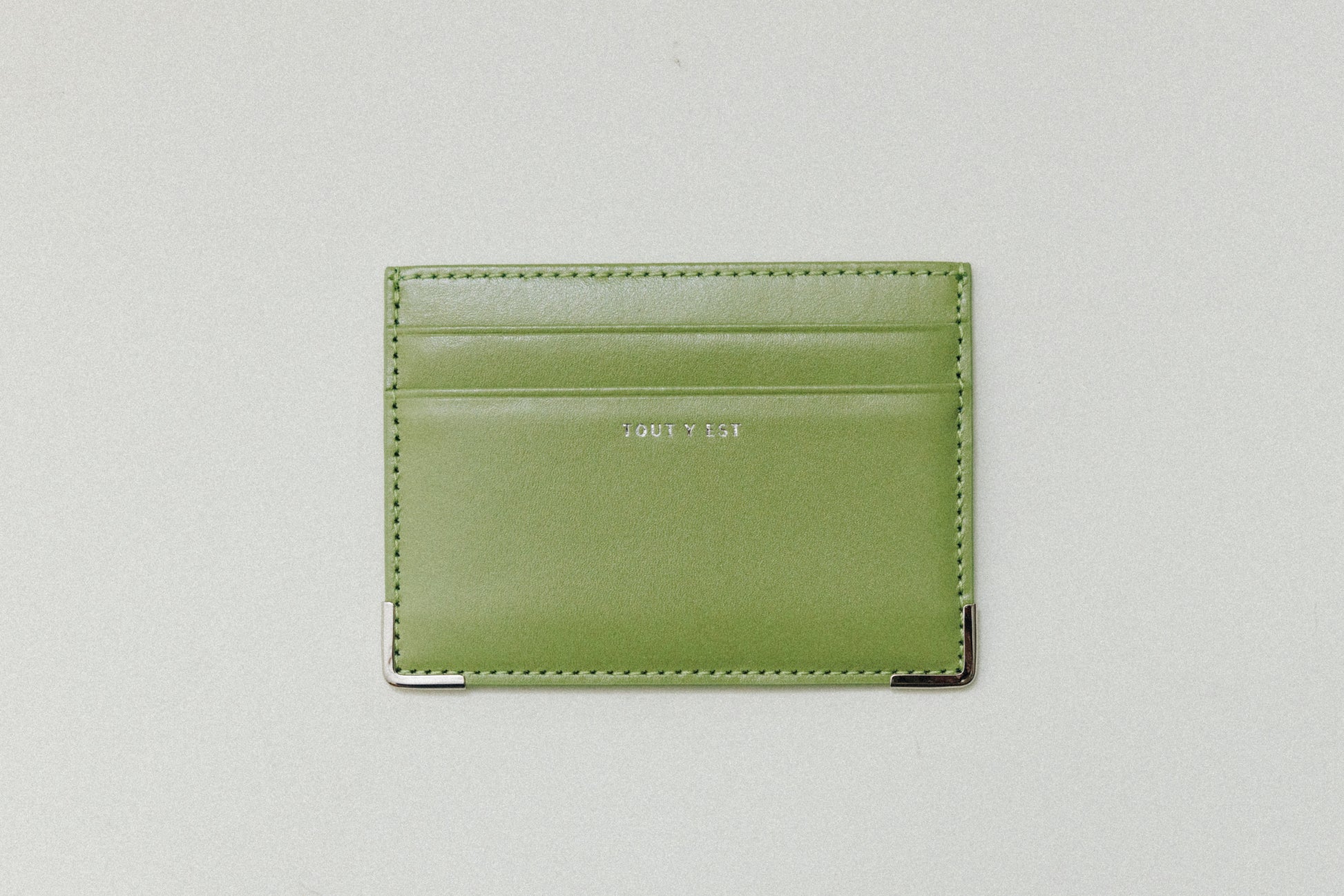 PORTE CARTES ANGLES OLIVE