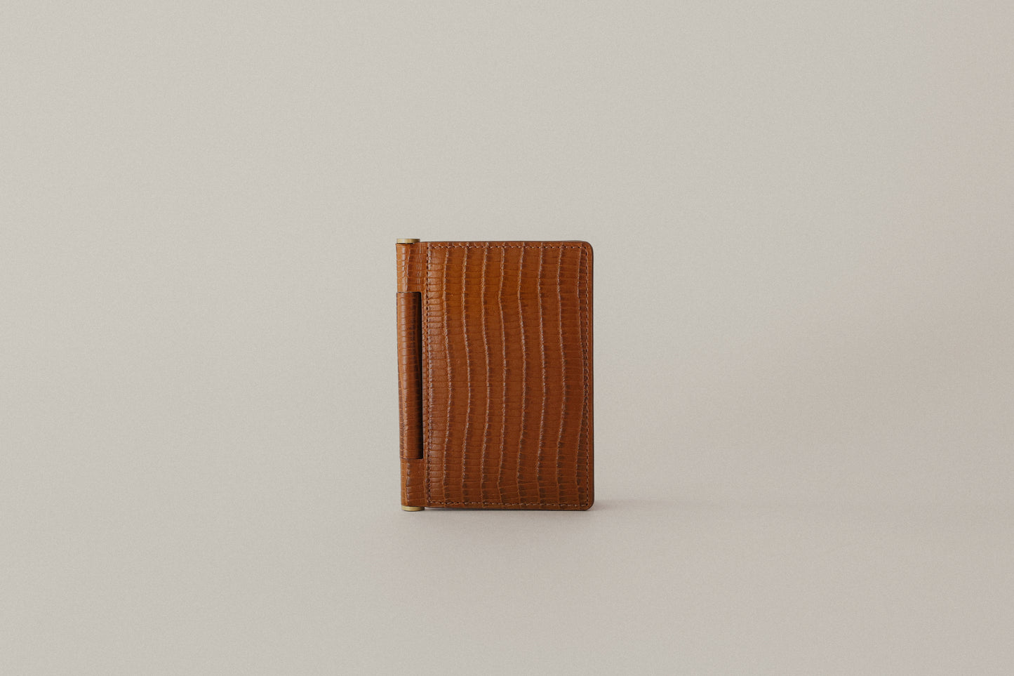 PORTE CARTES PAUMELLE LIZARD BROWN