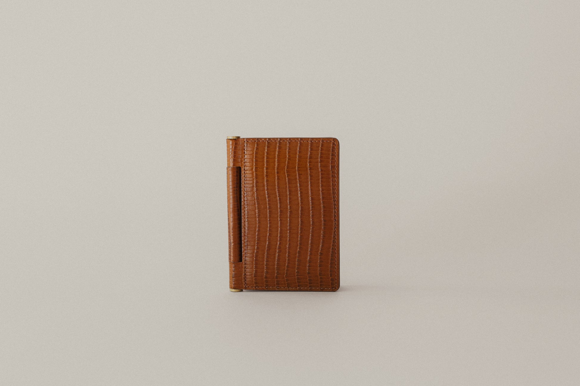 PORTE CARTES PAUMELLE LIZARD BROWN
