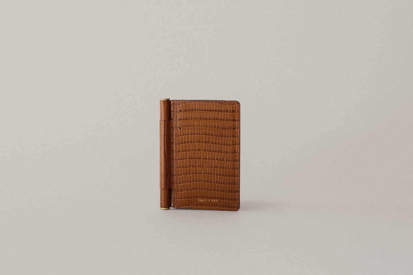 PORTE CARTES PAUMELLE LIZARD BROWN