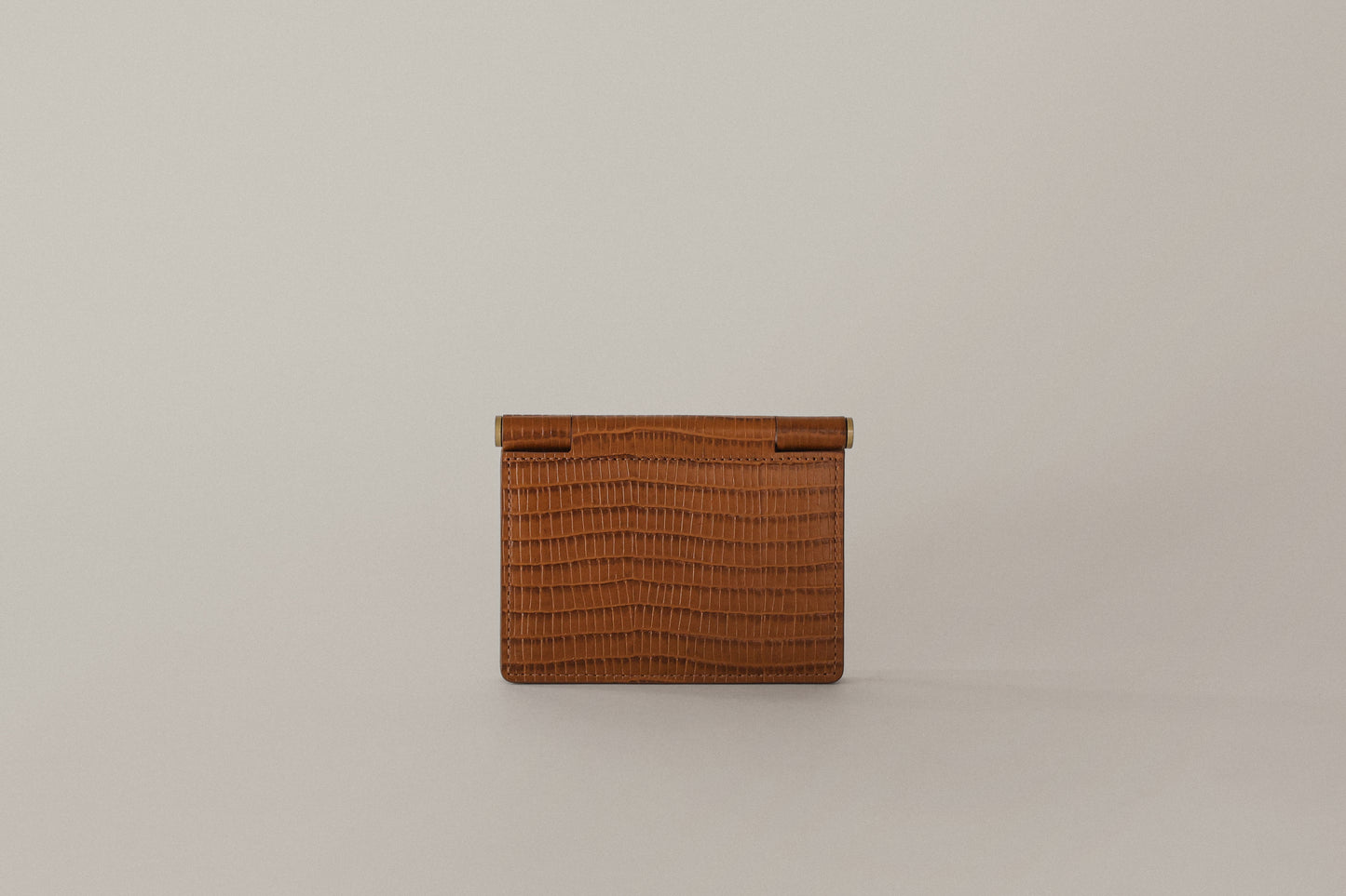 PORTE CARTES DE VISITE PAUMELLE LIZARD BROWN