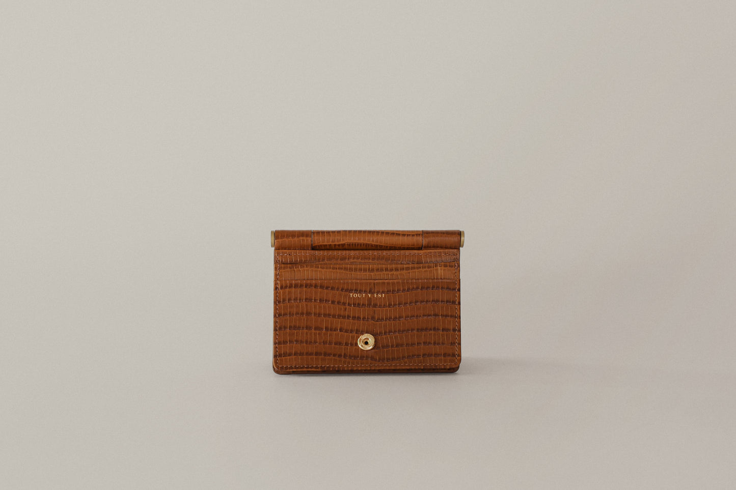 PORTE CARTES DE VISITE PAUMELLE LIZARD BROWN