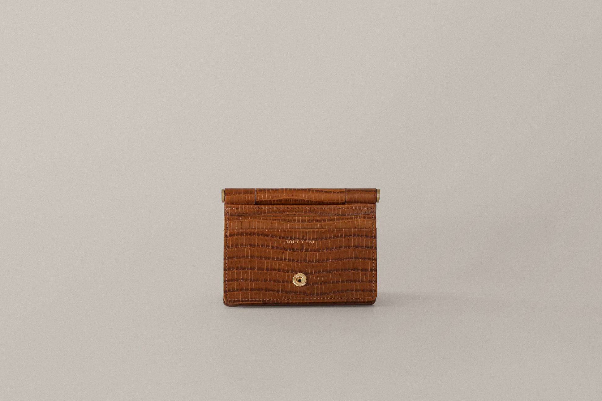 PORTE CARTES DE VISITE PAUMELLE LIZARD BROWN