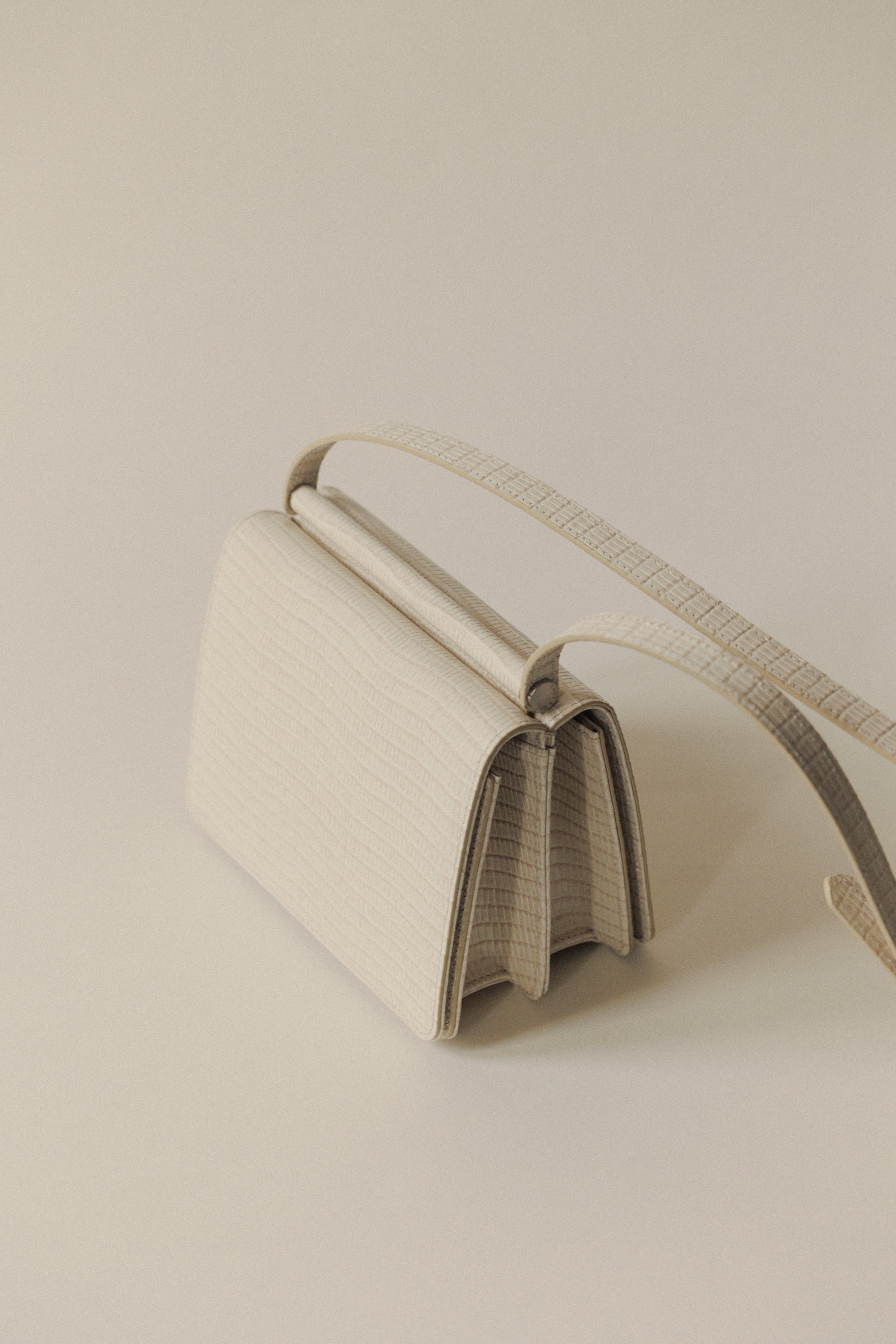 SAC PAUMELLE MINI LIZARD WHITE