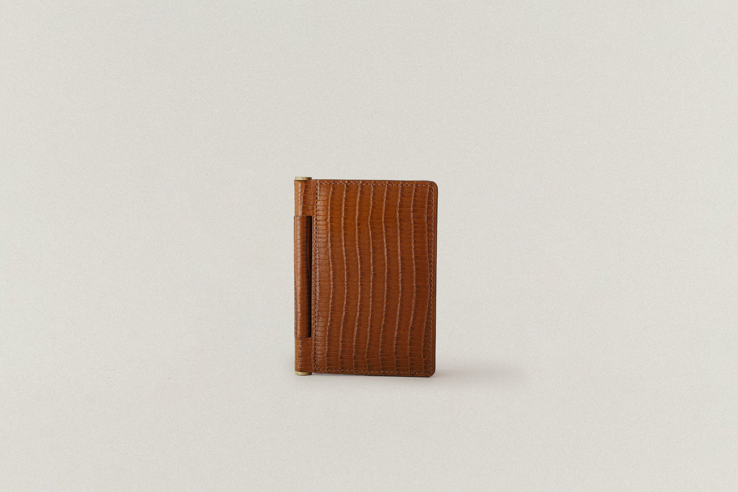 PORTE CARTES PAUMELLE LIZARD BROWN