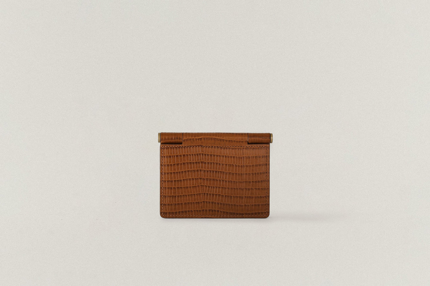 PORTE CARTES DE VISITE PAUMELLE LIZARD BROWN