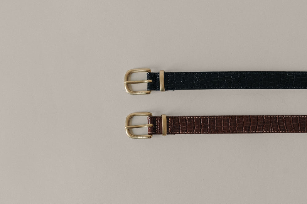 CEINTURE SABOT CROCO BLACK
