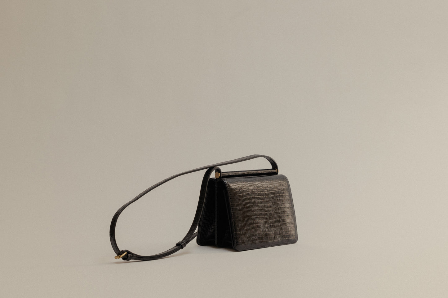 SAC PAUMELLE MINI LIZARD BLACK