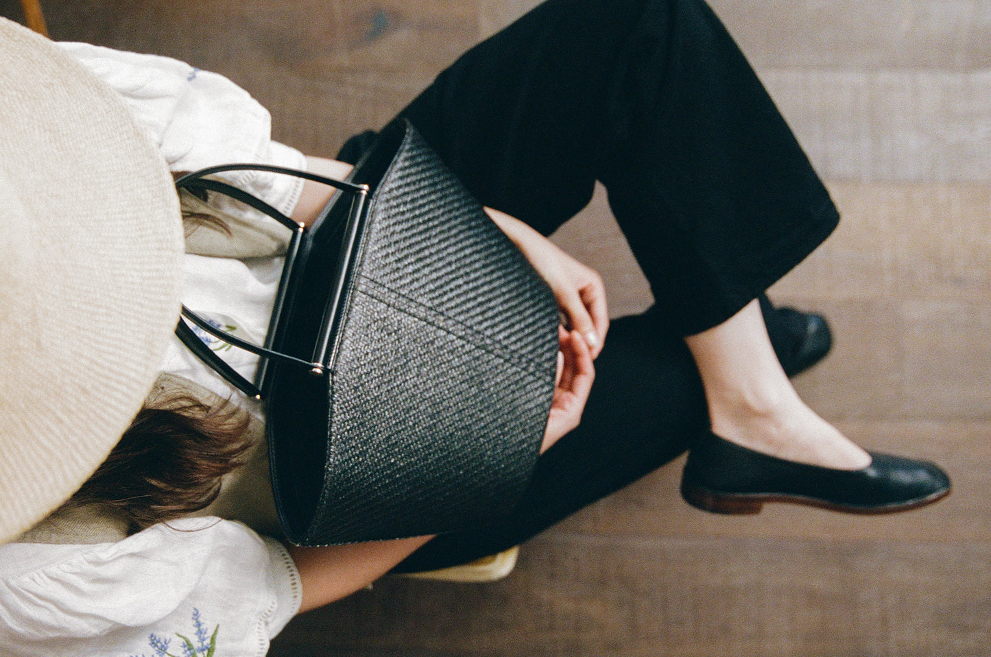 SAC ÉTIRÉ RATTAN SMALL BLACK