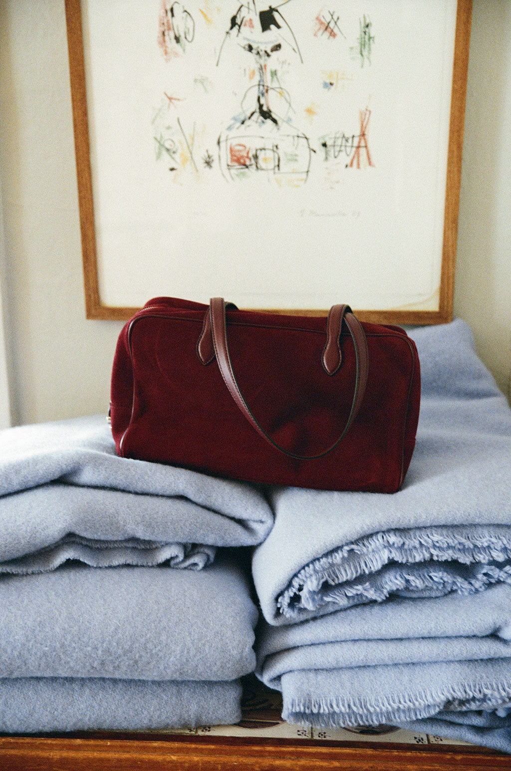 SAC LOQUET SUEDE BURGUNDY