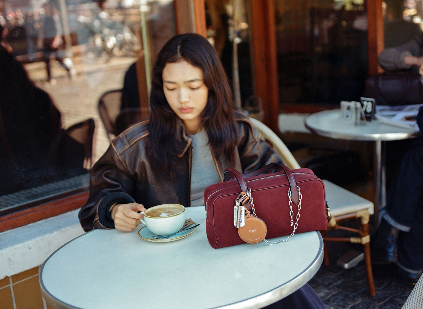 SAC LOQUET SMALL SUEDE BURGUNDY