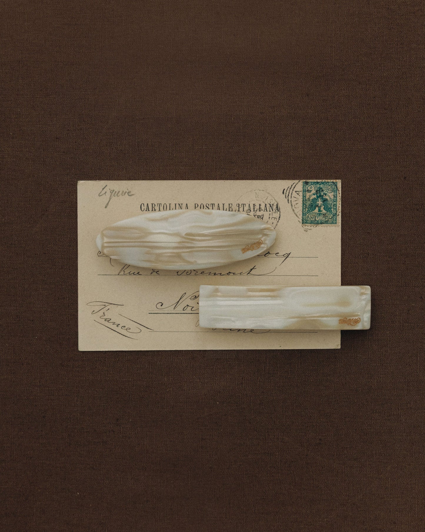 BARRETTE OVALE IVORY