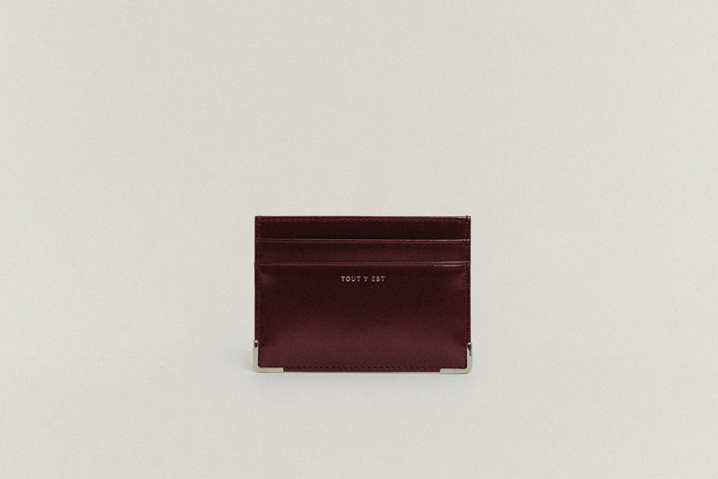PORTE CARTES ANGLES BURGUNDY
