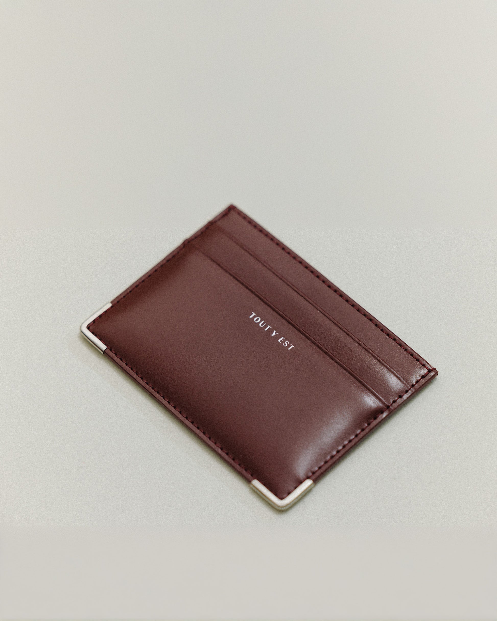 PORTE CARTES ANGLES BURGUNDY
