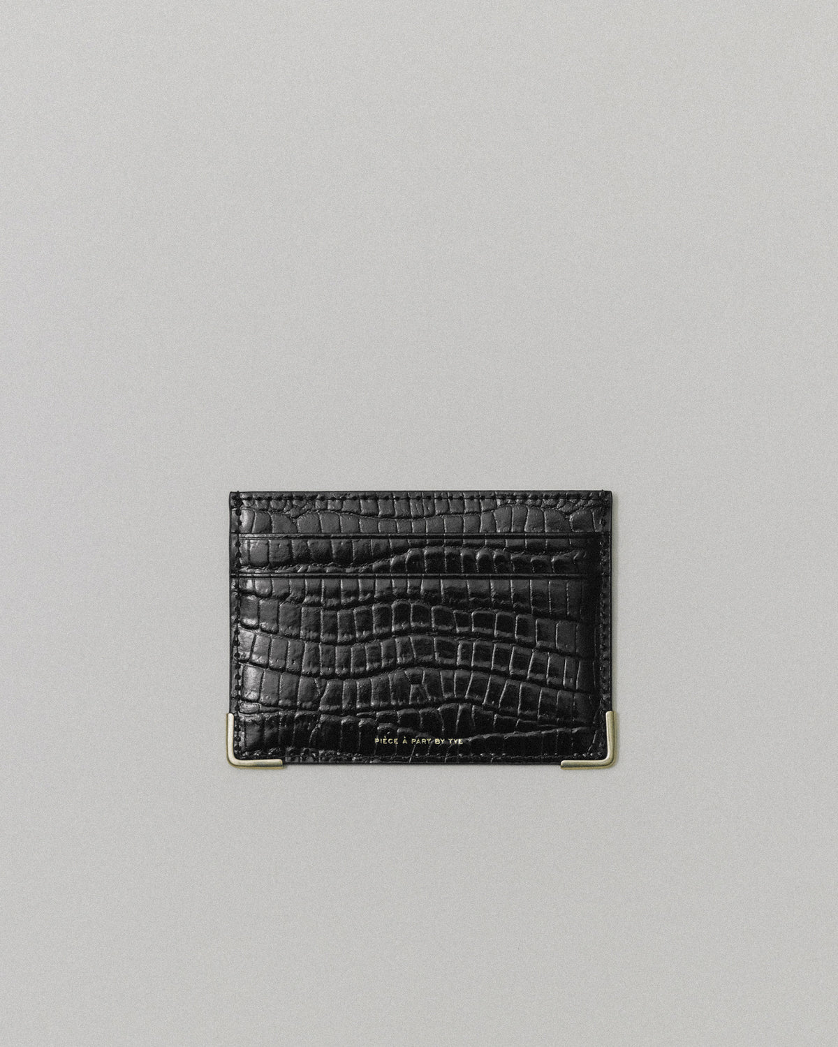 PORTE CARTES ANGLES CROCO BLACK