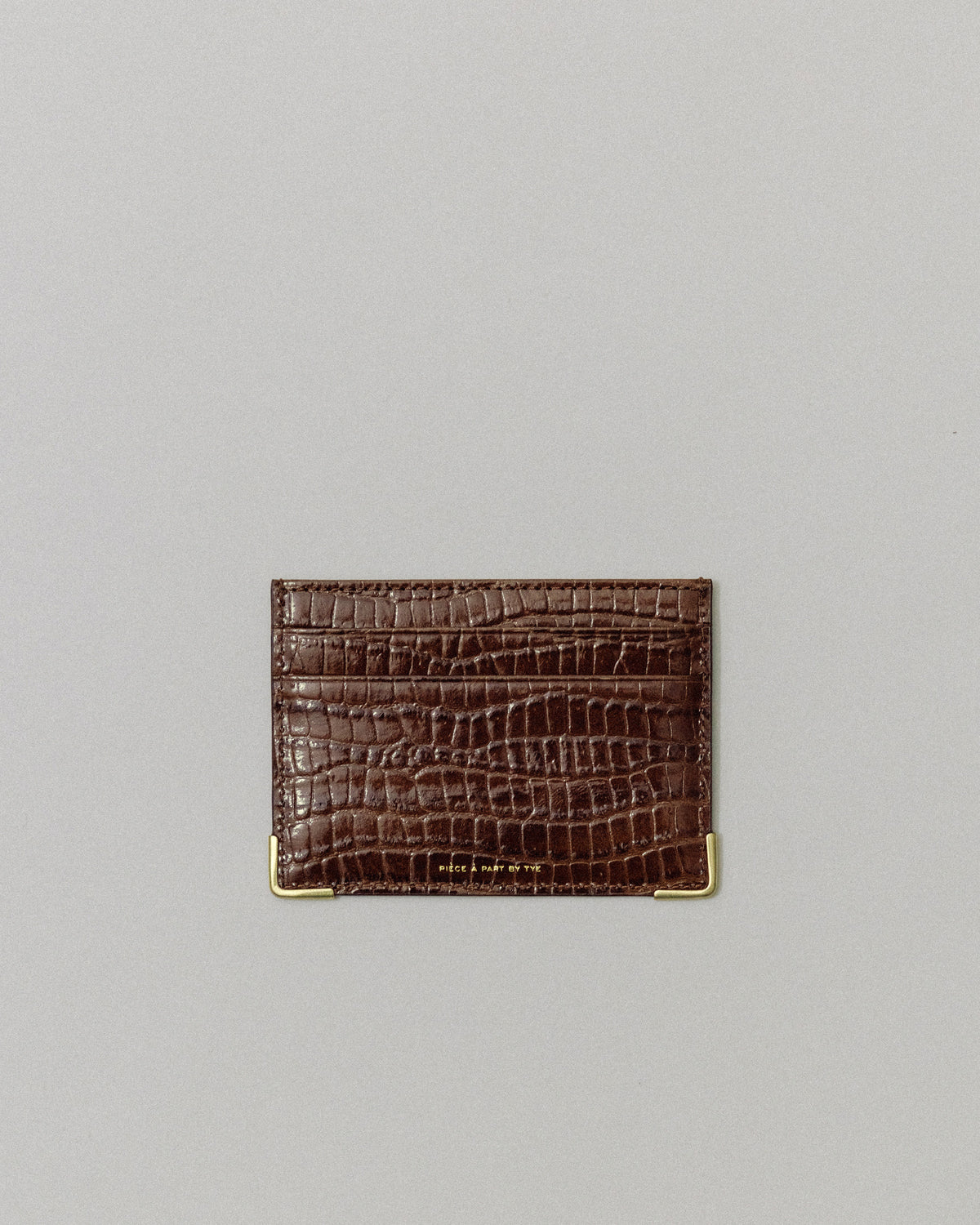 PORTE CARTES ANGLES CROCO BROWN