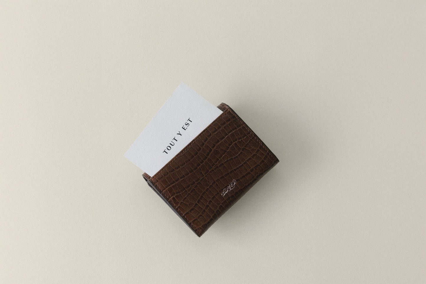 PORTE CARTES LOQUET CROCO BROWN