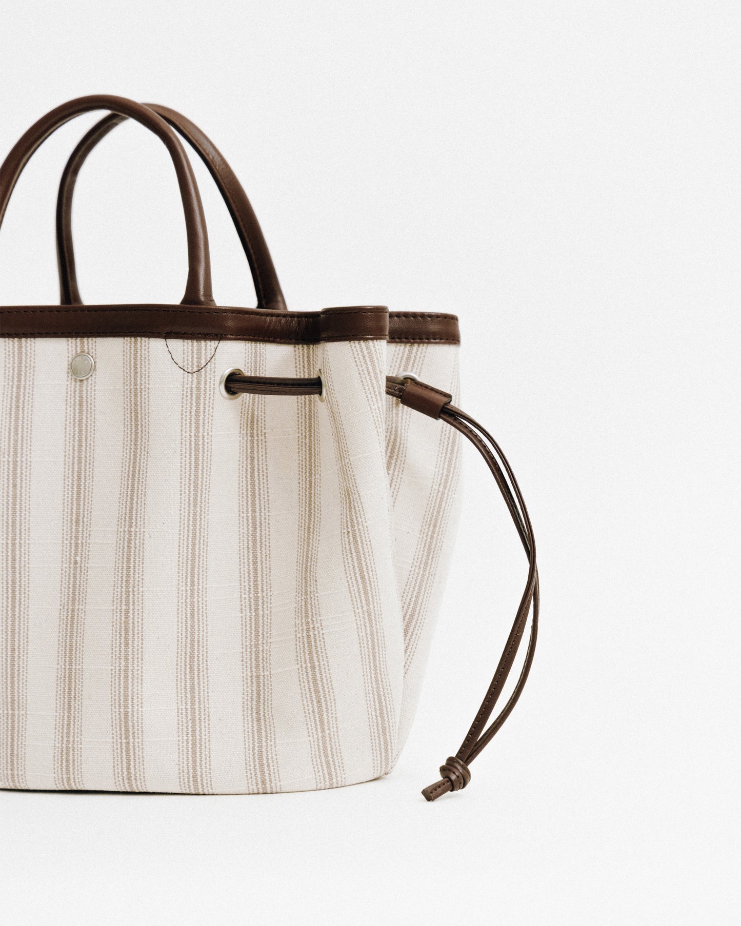 SAC COQUILLE SMALL BEIGE STRIPE
