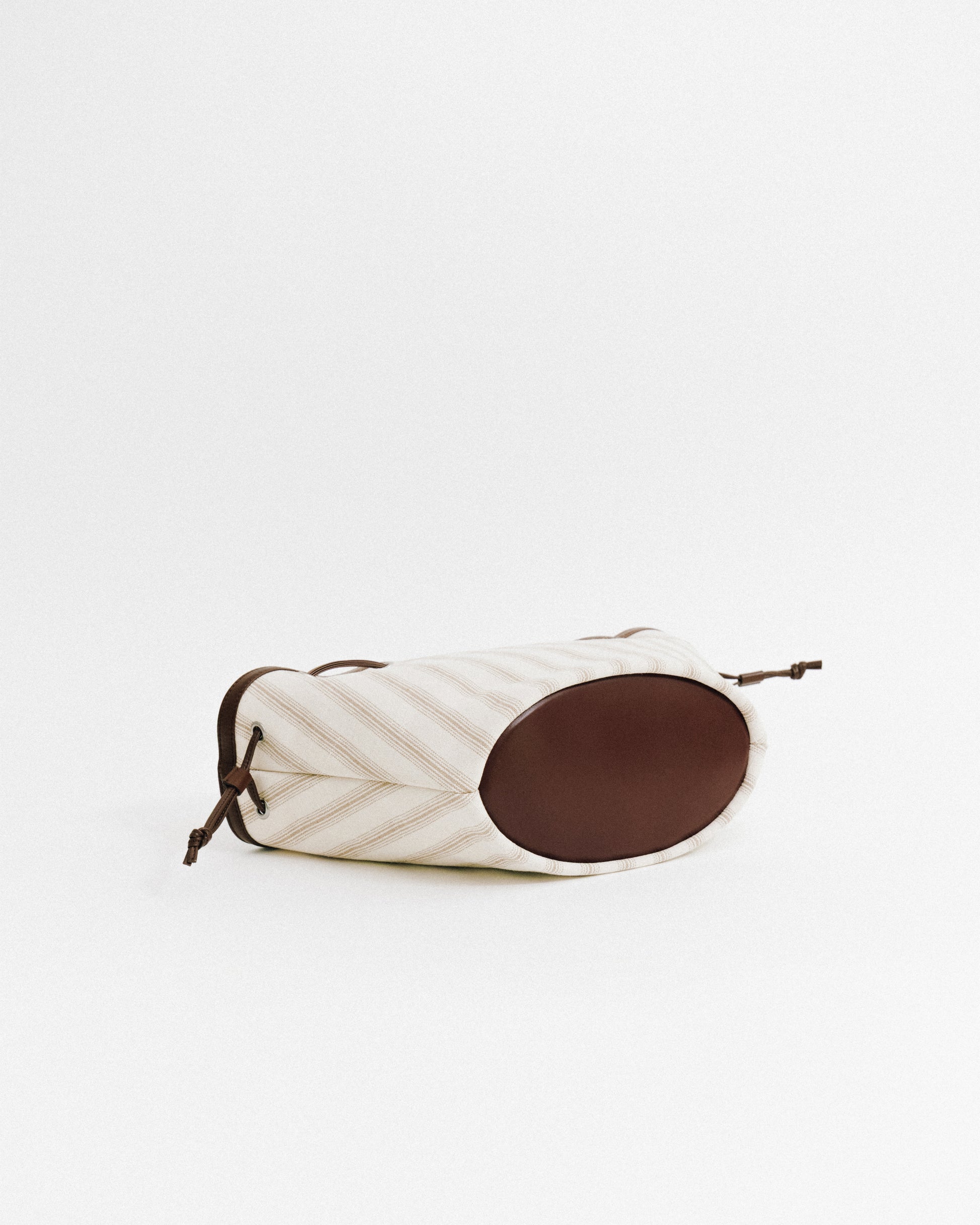 SAC COQUILLE SMALL BEIGE STRIPE