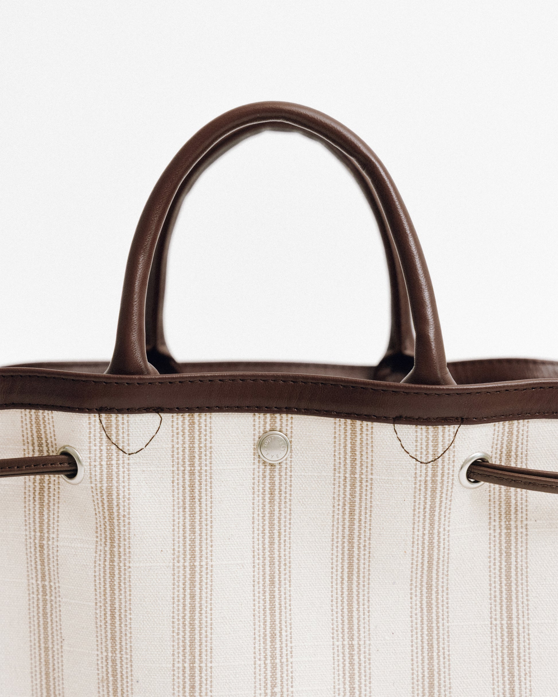 SAC COQUILLE SMALL BEIGE STRIPE