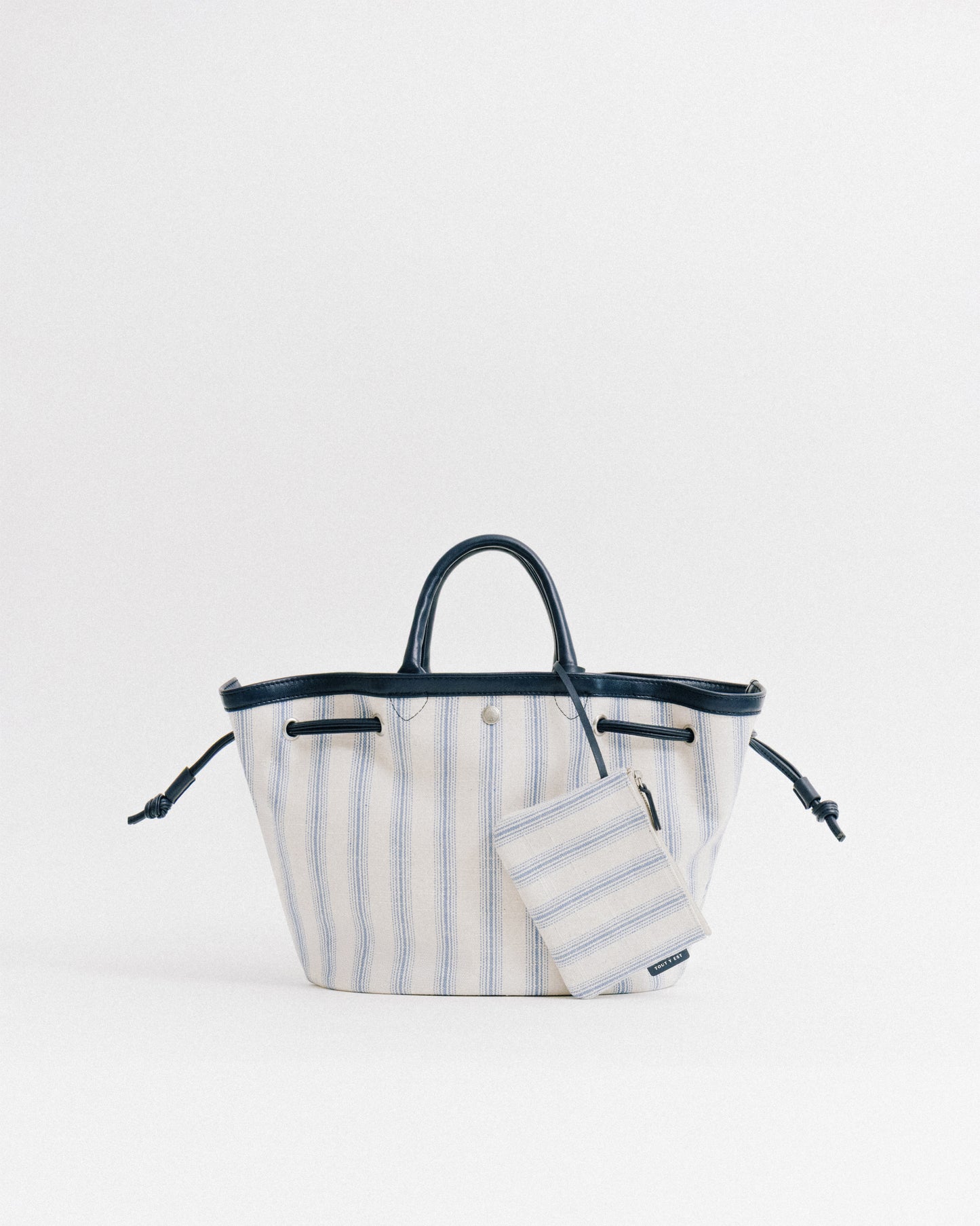 SAC COQUILLE SMALL BLUE STRIPE